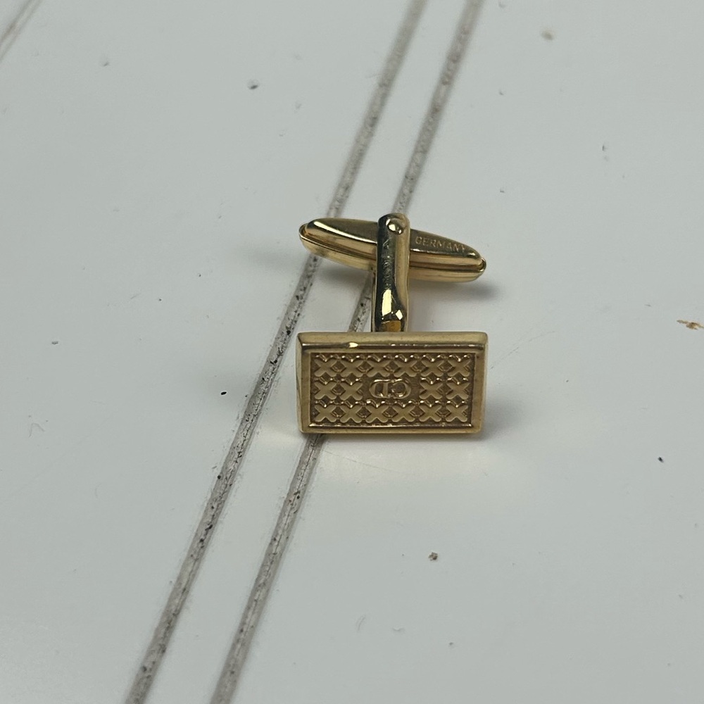 Christian Dior Vintage Rare Gold Designer Cufflink - Picture 3 of 7